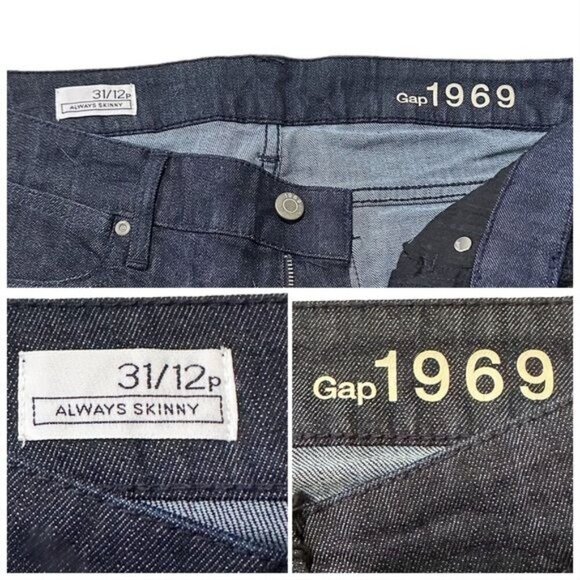 Gap 1969 Always Skinny Jeans Dark Blue, Size 31/12P - Picture 8 of 11